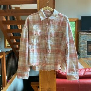 NWT Aeropostale Cropped Plaid Flannel size S
